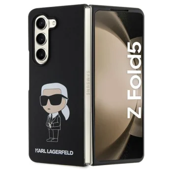 Karl Lagerfeld Samsung Galaxy Z Fold5 vāciņš Silicone Ikonik, melns