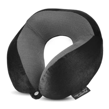 Ceļojumu spilvens kaklam 4FIZJO Memory Foam gulēšanai, melns