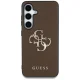 Guess Grained Big 4G Logo vāciņš Samsung Galaxy S25 Plus brūns