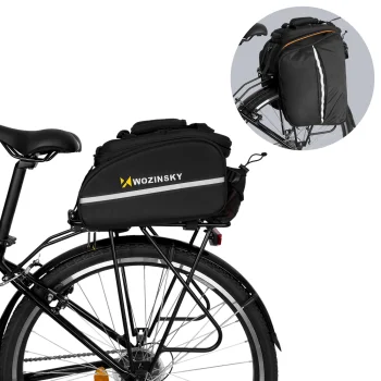 Wozinsky velosomas bagāžniekam 35l ar lietus pārsegu, melna