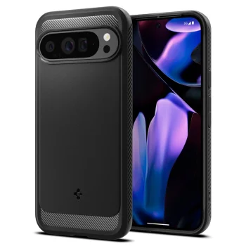 Google Pixel 9 Pro XL Spigen Rugged Armor Case Cover, Black | Telefona Maciņš Vāks Apvalks Bampers