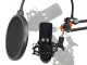 Kondensatora mikrofona komplekts studijai XLR ar statīvu un pop filtru datoram