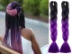 Sintētiskās bizīšu ombre šķipsnas, violetas