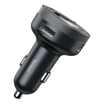 Baseus FM modulators Enjoy ar Bluetooth MP3 un auto lādētāju, melns