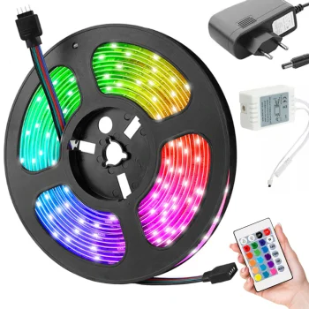 Ūdensizturīga LED SMD 5050 RGB lenta ar pulti, 4.5m
