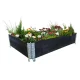 Koka paaugstinātā dārza dobe KLASIKA GARDEN, 1200x800x195 mm, Melna