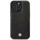BMW iPhone 14 Pro vāciņš Leather Diamond Pattern, melns