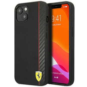 Ferrari iPhone 13 mini vāciņš On Track Carbon Stripe, melns