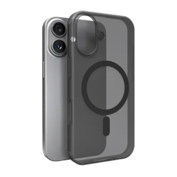 Puro Daylight silikona vāciņš iPhone 17 ar MagSafe atbalstu, puscaurspīdīgs melns