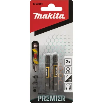 Skrūvgrieža uzgaļi Makita Impact Premier T30, 50 mm, 2 gab.