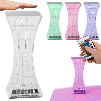 LED RGB galda naktslampiņa ar kristāla efektu, USB, pults