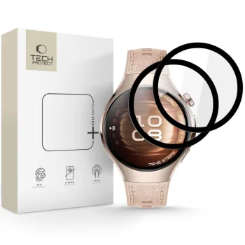 Tech-Protect Glass Flex+ hibrīda aizsargstikls priekš Huawei Watch 5 42mm, 2 gab., melns