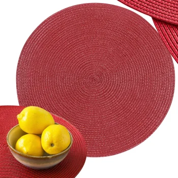 Apaļš pīts galda paliktnis, 38 cm, sarkans