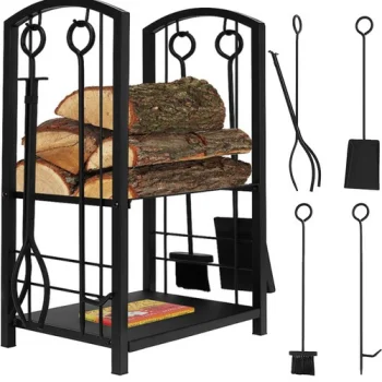 Kaminer PK011 Malkas statīvs ar kamīna piederumiem, melns