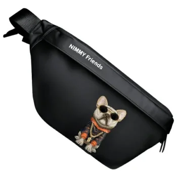 Nimmy Crossbody Glasses Cool Dog pleca soma, melna