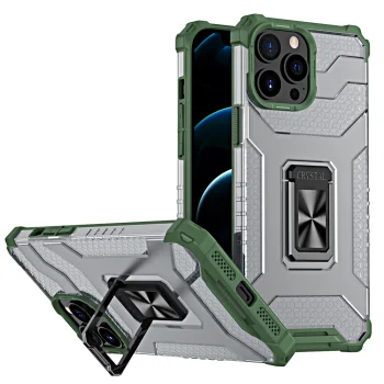 Crystal Ring Case triecienizturīgs vāciņš Apple iPhone 13 Pro Max, Zaļš