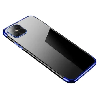 Caurspīdīgs vāciņš Xiaomi Mi 11 ar galvanizētu rāmi, 0.3 mm, zils