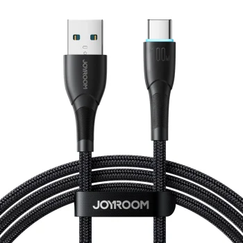 Joyroom SA32-AC6 100W USB-A uz USB-C kabelis, 1m, melns