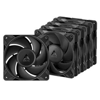 ARCTIC P12 PRO PWM PST 120mm datora korpusa ventilatori (5 gab.), Melni