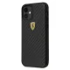 Ferrari iPhone 12 mini vāciņš On Track Real Carbon, melns