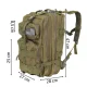 Trizand militārais mugursoma XL 35L, Zaļa