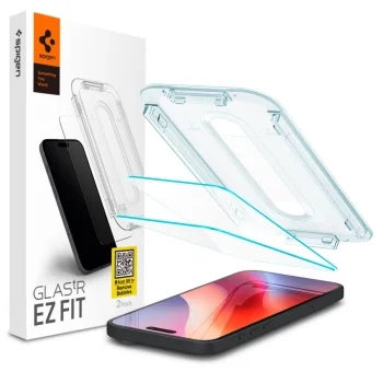 Spigen Glas.TR EZ Fit aizsargstikls iPhone 16 Pro Max 6.9" (2 gab.), caurspīdīgs