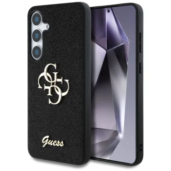 Guess Fixed Glitter Big 4G Metal Logo vāciņš Samsung Galaxy S25+ melns
