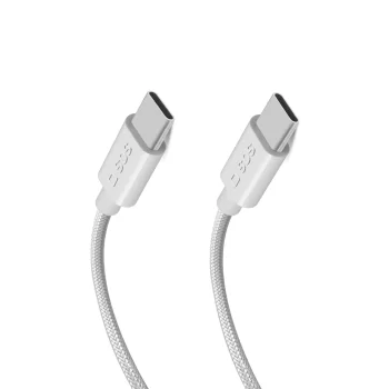SBS USB-C uz USB-C kabelis 2m, 60W Power Delivery, pelēks