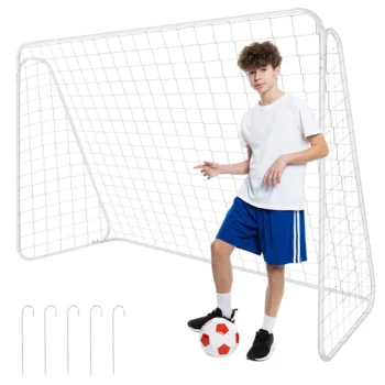 Futbola vārti bērniem Trizand 213x150x90 cm metāla, balts