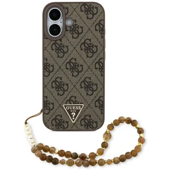 Guess 4G Strap Triangle Logo MagSafe vāciņš iPhone 17, brūns