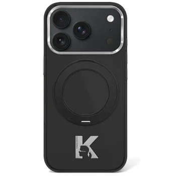 Karl Lagerfeld IML Ring Stand 360 Kameo MagSafe vāciņš iPhone 17 Pro / 18 Pro, melns