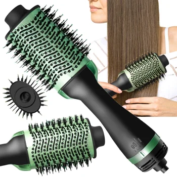 Daudzfunkcionāla matu veidošanas ķemme 4-in-1, 2000W, melna/zaļa