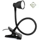 LED galda lampa ar klipsi, 5W, USB barošana, melna