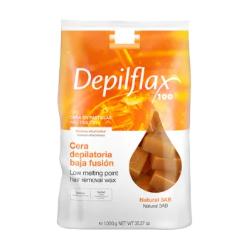 Cietais depilācijas vasks bez strēmelēm Depilflax 100 Natural 3ab, 1 kg