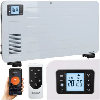 Elektriskais konvekcijas sildītājs Kaminer Ziflo 2300W, WiFi, balts