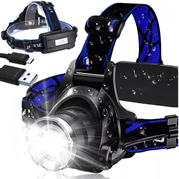 LED T6 Zoom galvas lukturis ar 2 akumulatoriem