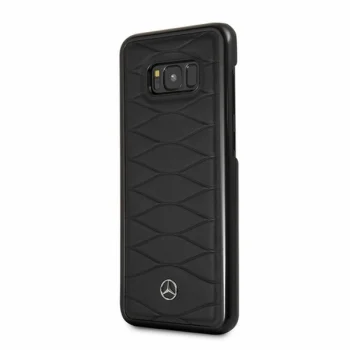 Mercedes Pattern Line dabīgās ādas vāciņš Samsung Galaxy S8 Plus melns