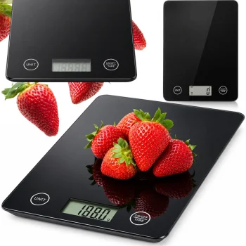Elektroniskie virtuves svari ar LCD displeju, stikla virsma, 5kg/1g