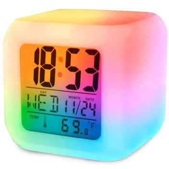 Modinātājpulkstenis ar termometru un LCD displeju Kameleon