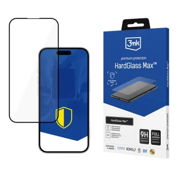 Aizsargstikls 3mk HardGlass Max priekš Apple iPhone 17 Pro, melns