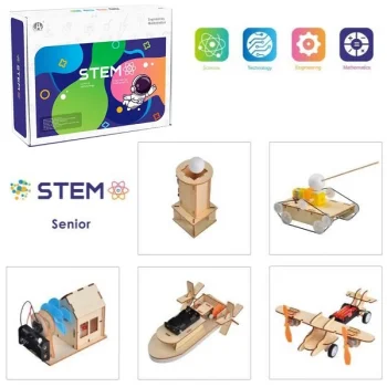 Koka konstruktors 5in1 STEM izglītojošais zinātnes komplekts