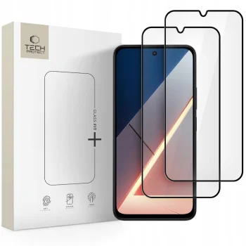 Aizsargstikls Tech-Protect Glass Fit+ Xiaomi Poco M7, 2 gab., melns