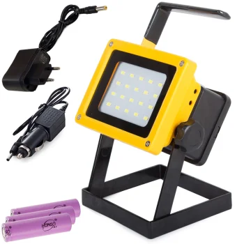 Pārnēsājams LED halogēna prožektors 100W, 20 SMD, ar akumulatoru