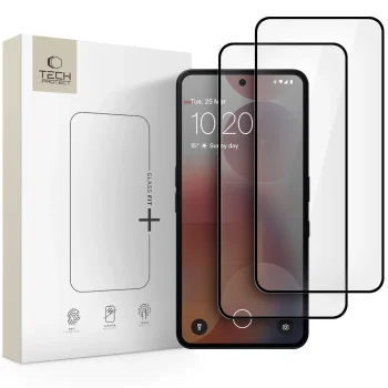 Tech-Protect Glass Fit+ aizsargstikls Nothing Phone 3A / 3A Pro (2 gab.), melns