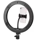 LED RGB apaļā lampa 30cm ar statīvu 210cm, melna