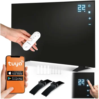 Infrasarkano staru sildītājs Berdsen BD-981 600 W, Wi-Fi, Tuya, tālvadības pults, melns