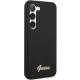 Guess Samsung Galaxy S23 vāciņš Silicone Vintage Gold Logo, melns