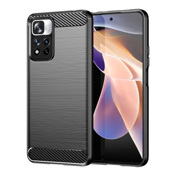 Carbon Case elastīgs vāciņš Xiaomi Redmi Note 11 Pro+ 5G / Mi 11i HyperCharge, melns