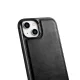 iCarer Leather Oil Wax dabīgās ādas vāciņš priekš iPhone 14 Plus, melns