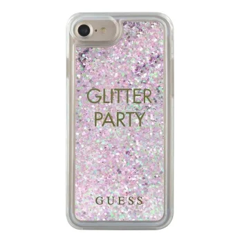 Guess iPhone 6 / 7 / 8 / SE vāciņš Liquid Glitter Party, violets